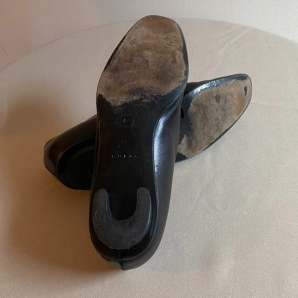 Black Vintage CHANEL Interlocking CC Logo Loafers 5 1/2 - Picture 7 of 11